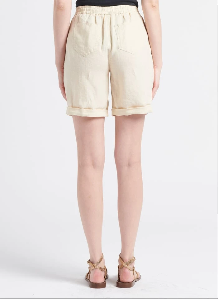 MAISON 123 SOANNE - Recht, Linnen Short | Beige 4 MAISON 123 SOANNE - Recht, Linnen Short | Beige - Afbeelding 2
