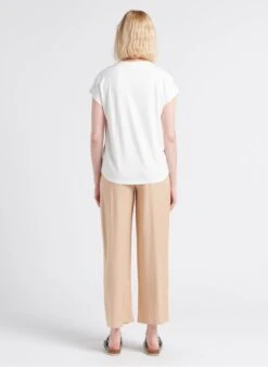 MAISON 123 HANNAH - Satijnachtige Top Met Tuniekhals | Wit 12 MAISON 123 HANNAH - Satijnachtige Top Met Tuniekhals | Wit -MORGAN Verkoop 4183124