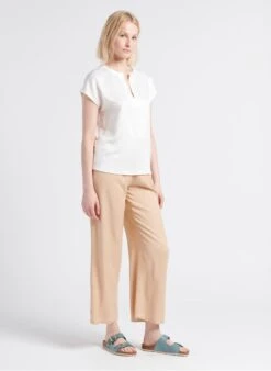 MAISON 123 HANNAH - Satijnachtige Top Met Tuniekhals | Wit 11 MAISON 123 HANNAH - Satijnachtige Top Met Tuniekhals | Wit -MORGAN Verkoop 4183125