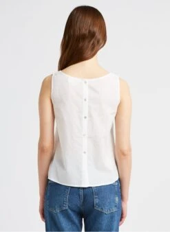 KILIAN - Katoenen Top Met Ronde Hals En Borduursel | Wit -MORGAN Verkoop 4184683