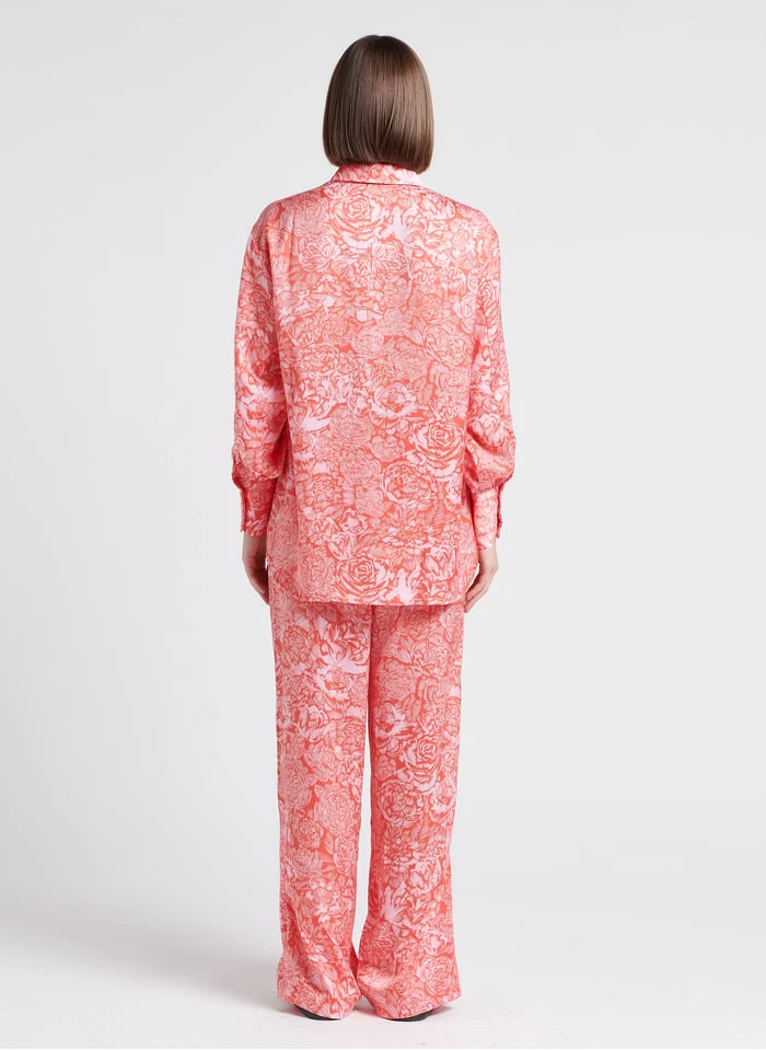 MOSS COPENHAGEN MARICEL - Wijde Broek Met Hoge Taille En Print | Roze 11 MOSS COPENHAGEN MARICEL - Wijde Broek Met Hoge Taille En Print | Roze - Afbeelding 9