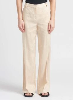 Nieuwe uitgaven 18 PARADOXAL - Wijde, Gestreepte Broek | Beige