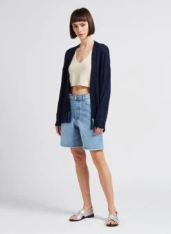 Ikks Short Van Katoenen Spijkerstof Met Hoge Taille | Blauw -MORGAN Verkoop 4189562