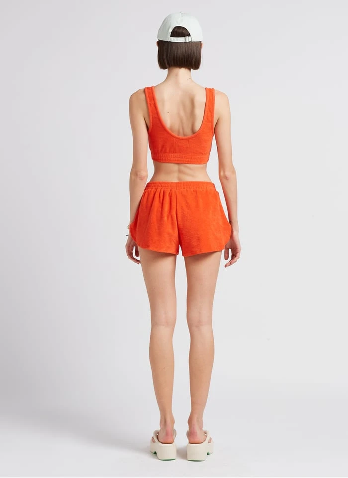 FOXY - Korte Short Met Hoge Taille | Oranje 6 FOXY - Korte Short Met Hoge Taille | Oranje - Afbeelding 4