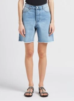 Ikks Short Van Katoenen Spijkerstof Met Hoge Taille | Blauw