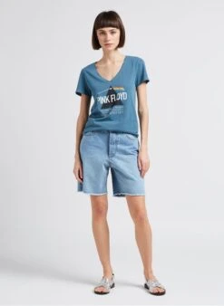 Ikks Short Van Katoenen Spijkerstof Met Hoge Taille | Blauw -MORGAN Verkoop 4189902