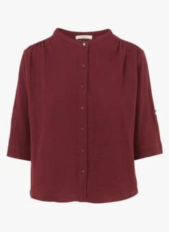Sessun ACHILLEA - Katoenen Blouse Met Ronde Hals | Rood -MORGAN Verkoop 4189966