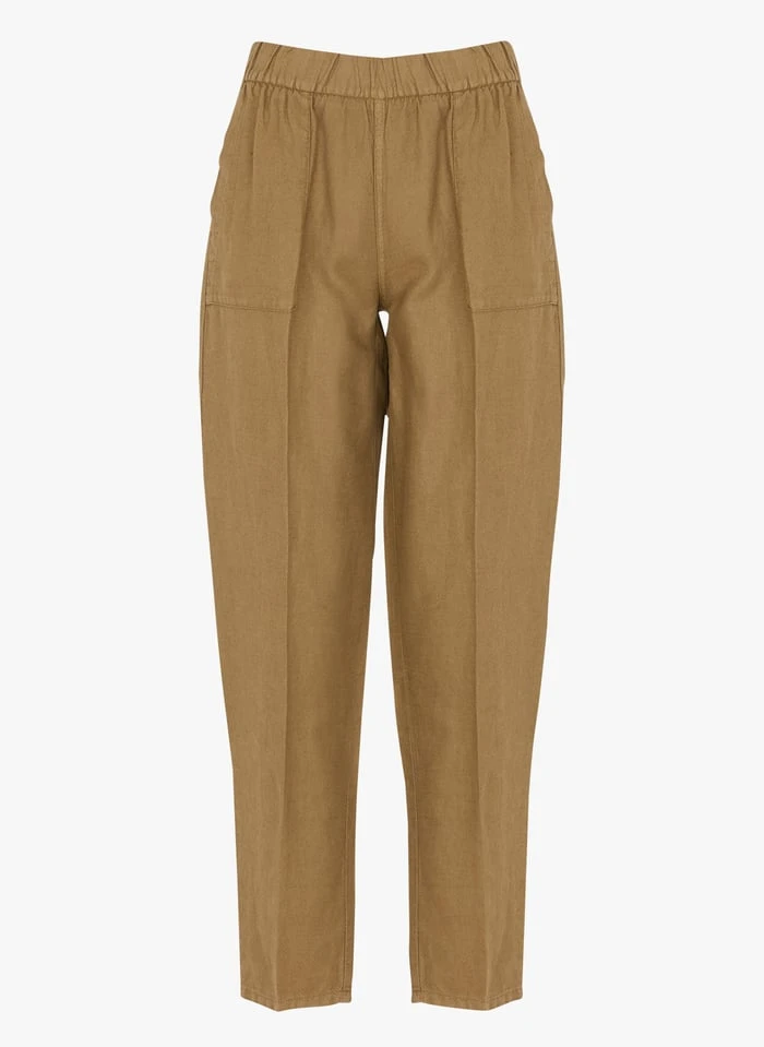 MILPA - Carrotbroek Linnenblend | Kaki 5 MILPA - Carrotbroek Linnenblend | Kaki - Afbeelding 3