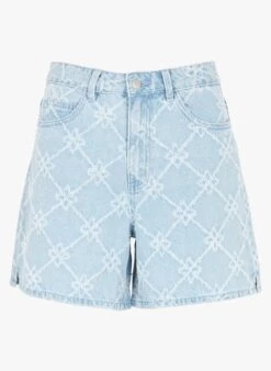 Object MOJI - Jacquard Spijkershort Met Hoge Taille | Jeans Verschoten -MORGAN Verkoop 4208103