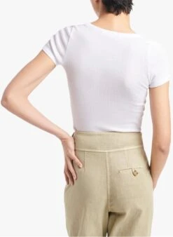 Vanessa Bruno LOULOU - Katoenen T-shirt Met V-hals | Wit -MORGAN Verkoop 4208553