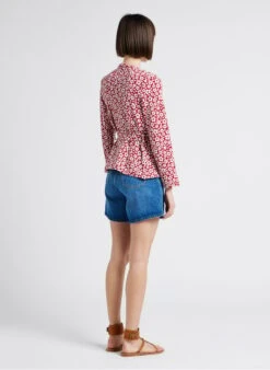 ISYS - Katoenen Spijkershort Met Hoge Taille | Jeans Verschoten -MORGAN Verkoop 4209404