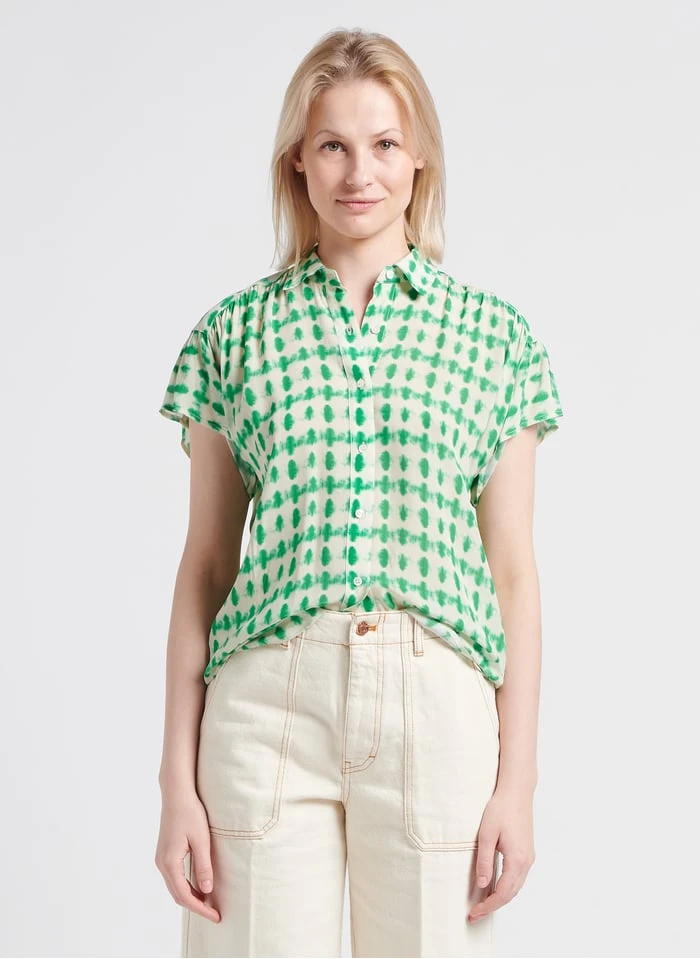 GERARD DAREL NEREA - Blouse Van Voile Met Klassieke Kraag En Print | Groen 3 GERARD DAREL NEREA - Blouse Van Voile Met Klassieke Kraag En Print | Groen