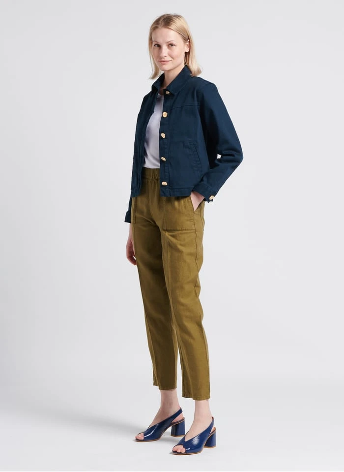 MILPA - Carrotbroek Linnenblend | Kaki 6 MILPA - Carrotbroek Linnenblend | Kaki - Afbeelding 4