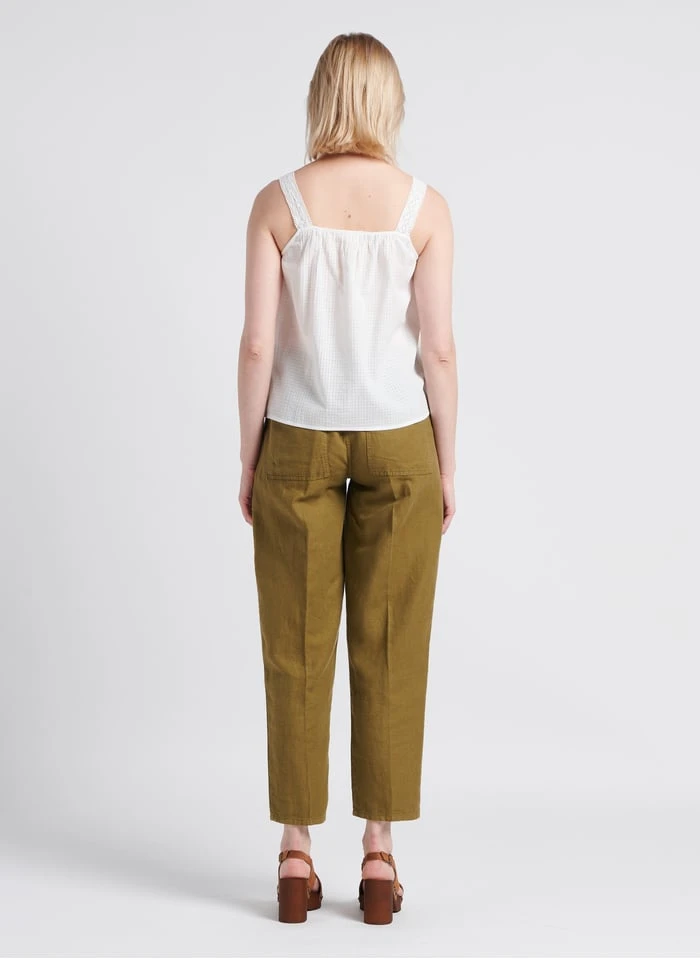 MILPA - Carrotbroek Linnenblend | Kaki 13 MILPA - Carrotbroek Linnenblend | Kaki - Afbeelding 11