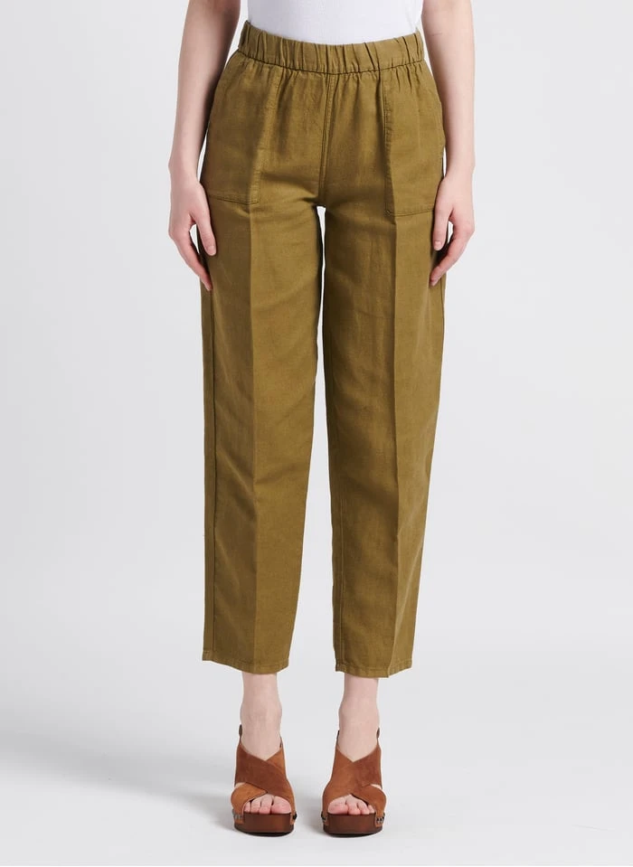 MILPA - Carrotbroek Linnenblend | Kaki 3 MILPA - Carrotbroek Linnenblend | Kaki