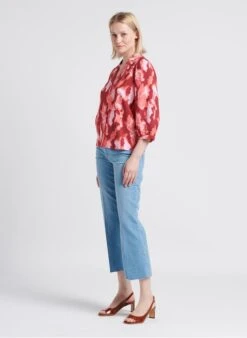 MOSS COPENHAGEN MAGNELLA - Blouse Met Klassieke Kraag En Print | Rood -MORGAN Verkoop 4209802
