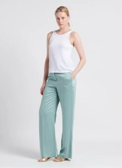 MAISON 123 LAYLA - Wijde Broek Met Hoge Taille | Blauw -MORGAN Verkoop 4209857