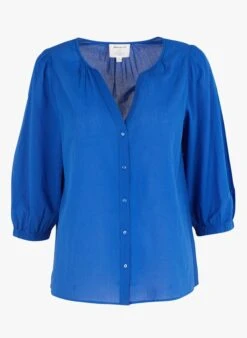 MAISON 123 TITUAN - Katoenen Top Met V-hals | Blauw 10 MAISON 123 TITUAN - Katoenen Top Met V-hals | Blauw -MORGAN Verkoop 4210434