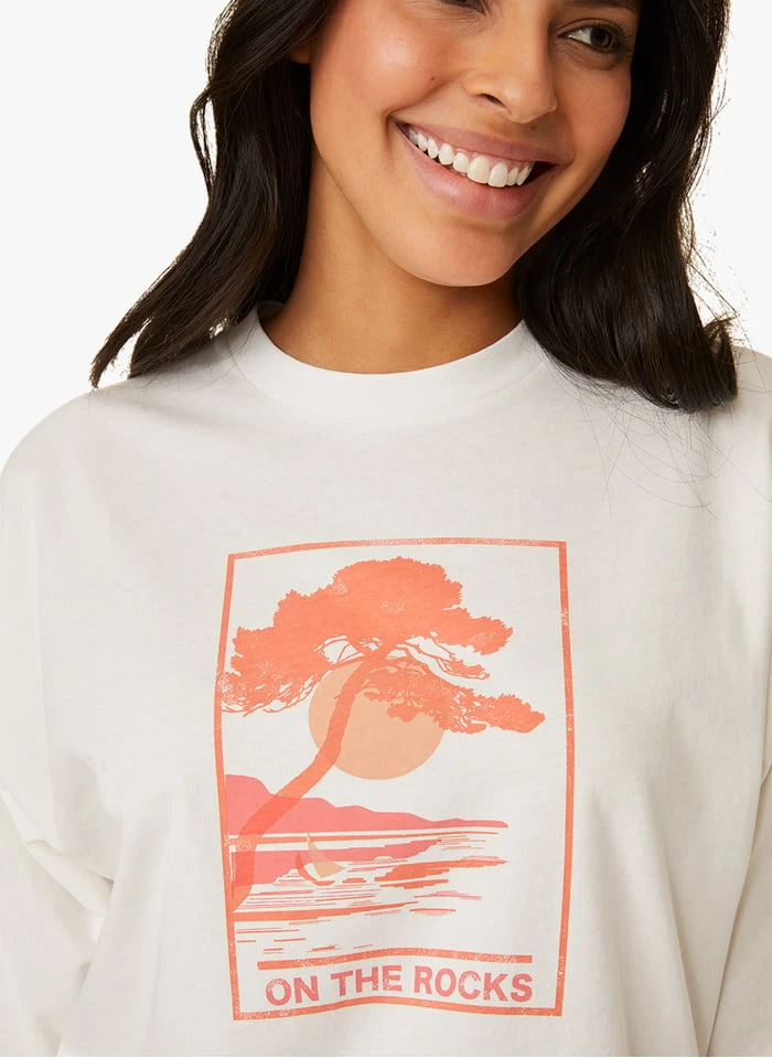 IGORA - Katoenen T-shirt Met Ronde Hals En Print | Beige 6 IGORA - Katoenen T-shirt Met Ronde Hals En Print | Beige - Afbeelding 4