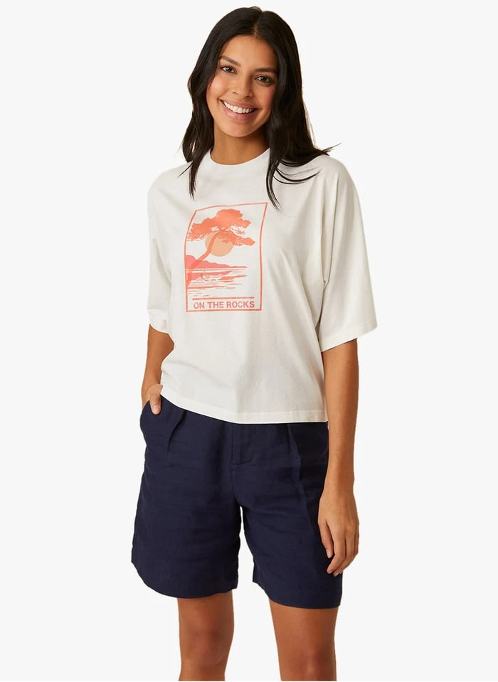 IGORA - Katoenen T-shirt Met Ronde Hals En Print | Beige 5 IGORA - Katoenen T-shirt Met Ronde Hals En Print | Beige - Afbeelding 3