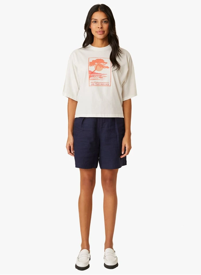 IGORA - Katoenen T-shirt Met Ronde Hals En Print | Beige 7 IGORA - Katoenen T-shirt Met Ronde Hals En Print | Beige - Afbeelding 5