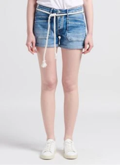 LE TEMPS DES CERISES MADRAGUE - Spijkersshort Met Omgeslagen Pijpjes | Blauw