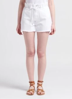 Marc O'Polo Spijkershort Van Biokatoen Met Ongezoomde Randen | Wit