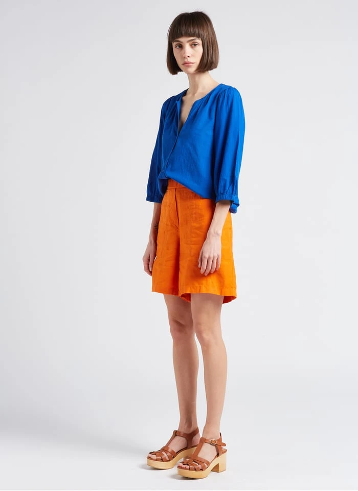 MAISON 123 TITUAN - Katoenen Top Met V-hals | Blauw 7 MAISON 123 TITUAN - Katoenen Top Met V-hals | Blauw - Afbeelding 5