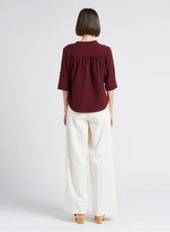 Sessun ACHILLEA - Katoenen Blouse Met Ronde Hals | Rood -MORGAN Verkoop 4217419