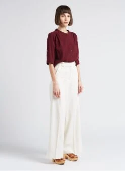 Sessun ACHILLEA - Katoenen Blouse Met Ronde Hals | Rood -MORGAN Verkoop 4217420