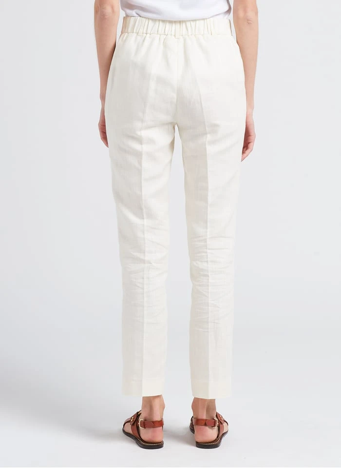 MAISON 123 FELIX - Geklede Chino Broek Van Linnenmix | Wit 4 MAISON 123 FELIX - Geklede Chino Broek Van Linnenmix | Wit - Afbeelding 2