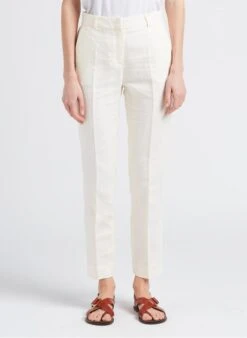 MAISON 123 FELIX - Geklede Chino Broek Van Linnenmix | Wit