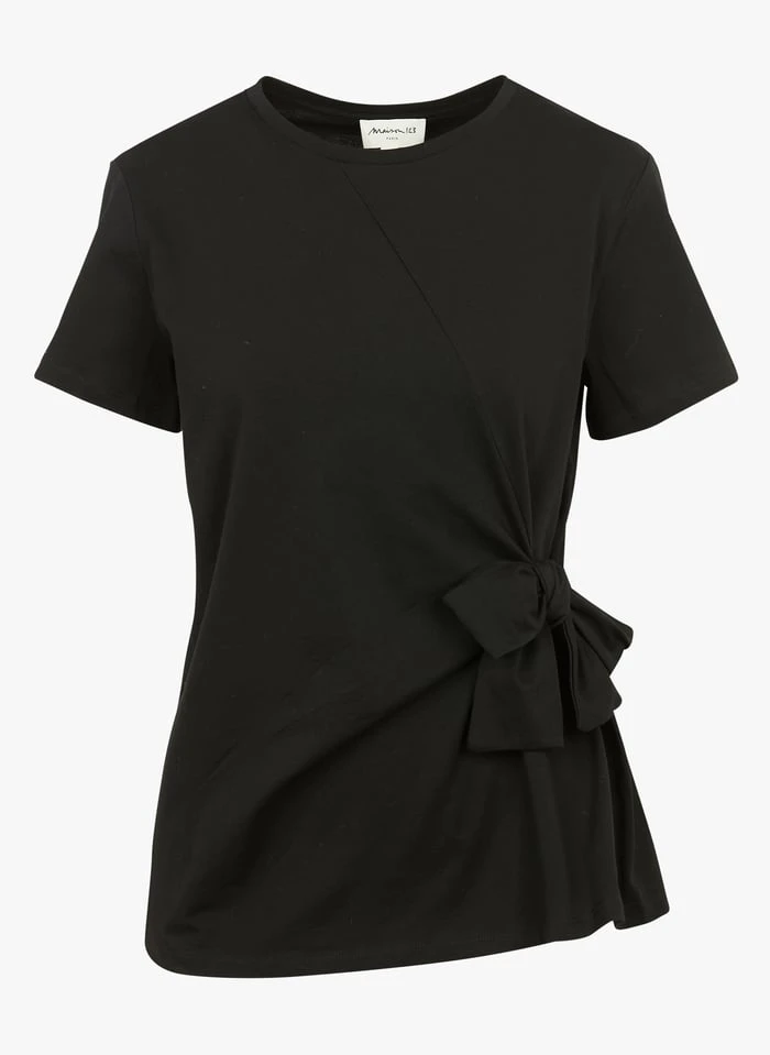 MAISON 123 CLARA - Katoenen T-shirt Met Ronde Hals | Zwart 5 MAISON 123 CLARA - Katoenen T-shirt Met Ronde Hals | Zwart - Afbeelding 3