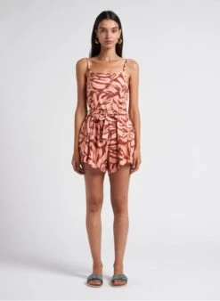 Banana Moon OTHILIE PAINTYV - Playsuit Met Ronde Hals En Bloemenprint | Roze