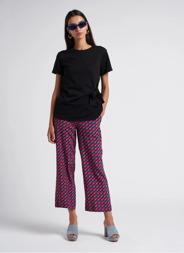 MAISON 123 CLARA - Katoenen T-shirt Met Ronde Hals | Zwart 6 MAISON 123 CLARA - Katoenen T-shirt Met Ronde Hals | Zwart - Afbeelding 4