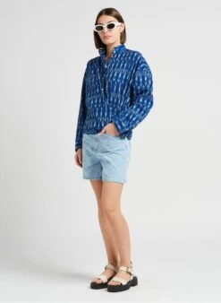 Object MOJI - Jacquard Spijkershort Met Hoge Taille | Jeans Verschoten -MORGAN Verkoop 4229790