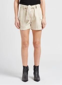 LE TEMPS DES CERISES KALLISTE - Short Van Katoenmix Met Cargozakken | Beige