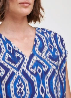 Ruimvallende Top Met V-hals | Blauw -MORGAN Verkoop 4232283