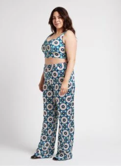 PERSONA RICCI - Wijde, Soepelvallende Broek Met Print | Blauw -MORGAN Verkoop 4236176