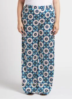 PERSONA RICCI - Wijde, Soepelvallende Broek Met Print | Blauw -MORGAN Verkoop 4236177