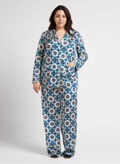 PERSONA RICCI - Wijde, Soepelvallende Broek Met Print | Blauw -MORGAN Verkoop 4236188