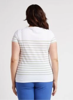 Armor-Lux ETEL - Gestreept, Katoenen T-shirt Met Ronde Hals | Wit -MORGAN Verkoop 4236245