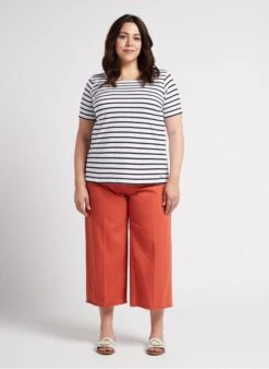 Armor-Lux Gestreept T-shirt Van Licht Katoen Met Boothals | Wit -MORGAN Verkoop 4236322