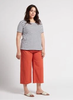 Armor-Lux Gestreept T-shirt Van Licht Katoen Met Boothals | Wit -MORGAN Verkoop 4236325