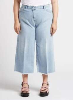 PERSONA IDRA - Cropped Jeans Katoenblend | Blauw