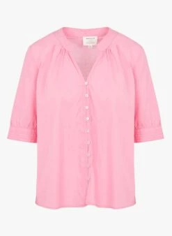 MAISON 123 TERRY - Katoenen Top Met Tuniekhals | Roze -MORGAN Verkoop 4241695
