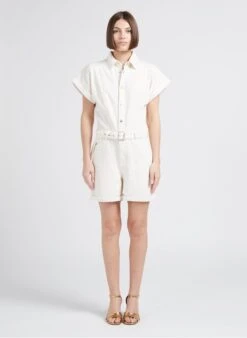 MAISON 123 STELLA - Wijde, Katoenen Playsuit | Beige