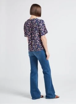 JULES - Top Met V-hals En Print | Blauw -MORGAN Verkoop 4244983