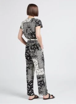 PALITO - Soepelvallende, Rechte Broek Met Paisleymotief | Zwart -MORGAN Verkoop 4244994