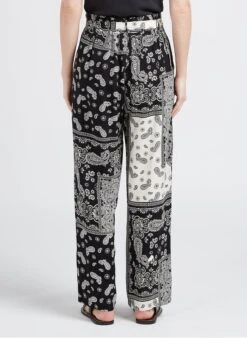 PALITO - Soepelvallende, Rechte Broek Met Paisleymotief | Zwart -MORGAN Verkoop 4244997